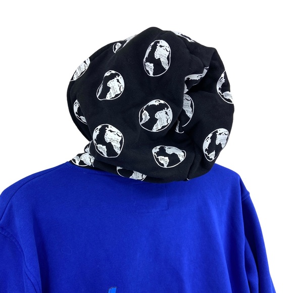 WORLD WIDE YOUTH Hoodie Sweatshirt, Full Zip Hood Blue - Picture 9 of 11
